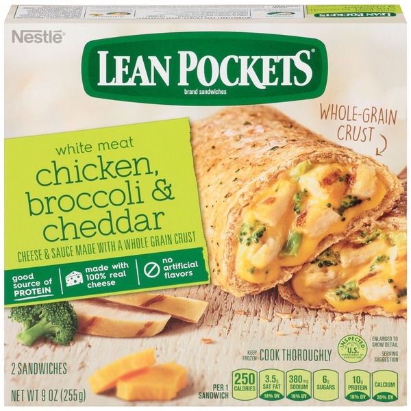 Lean Pockets Chicken Broccoli & Cheddar Frozen Sandwiches (4.5 oz) from