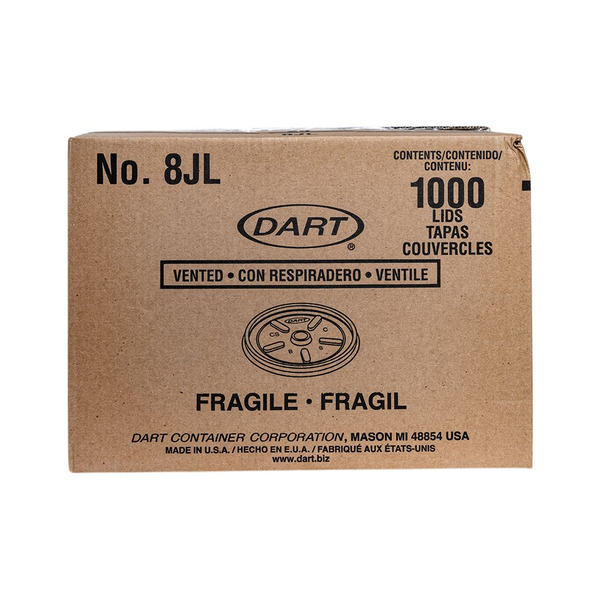 Dart - 8JL - White Vented Lid for 8 oz cups - 1000 ct