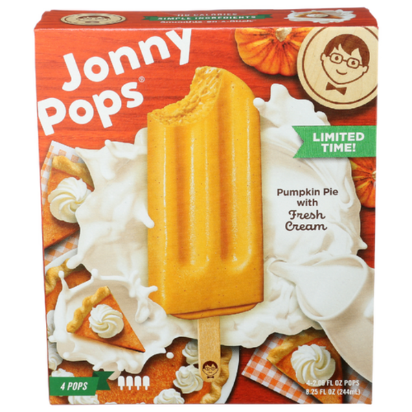 Jonny Pops Pumpkin Pie with Fresh Cream Frozen 4 Pack Bars