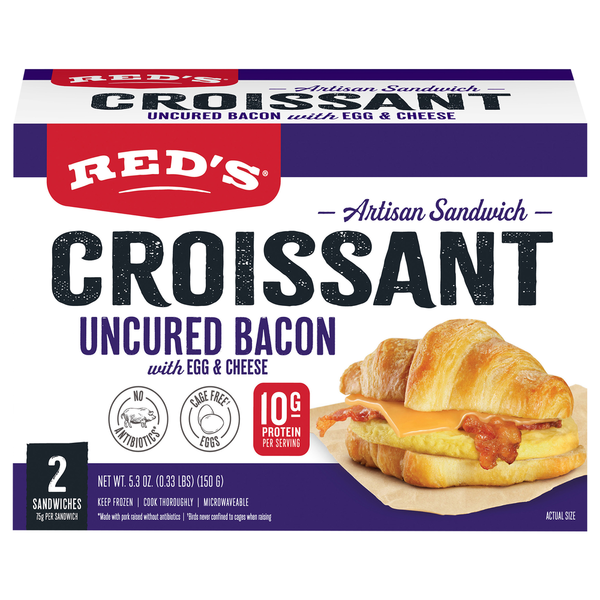 Red's Croissant Uncured Bacon with Egg & Cheese Artisan Sandwich