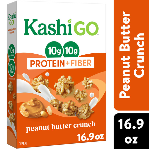 Kashi GO Protein Cereal, 10g Protein, 10g Fiber, Peanut Butter Crunch,  Box (1 Box)