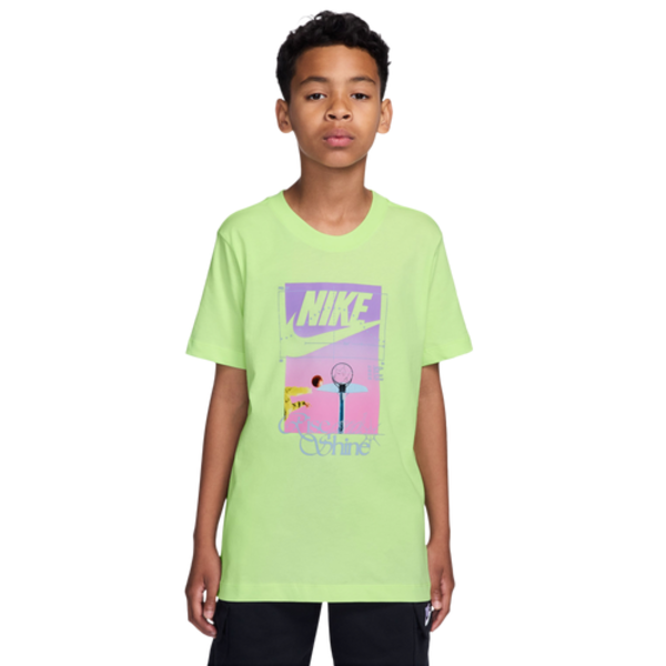 Nike Kids' Sportswear Rise and Shine Graphic Tee, L - Lt Liquid Lime