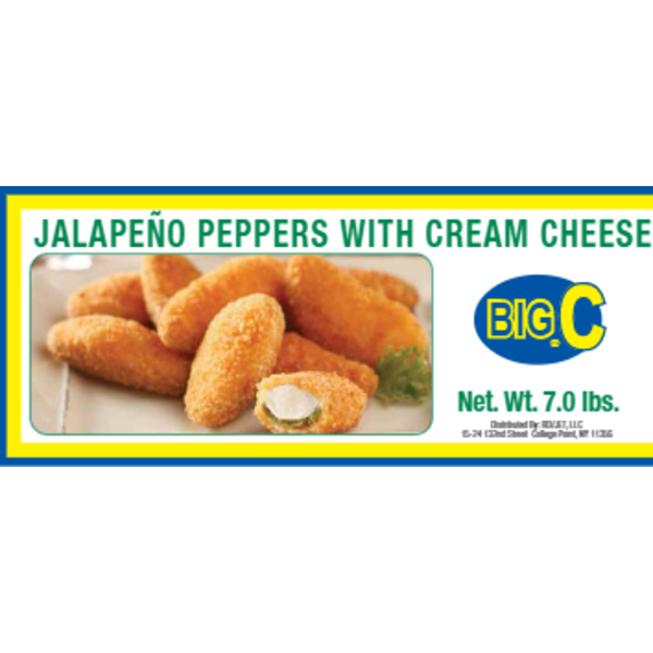 Frozen Big C - Jalapeno Peppers w/ Cream Cheese - 7lb Box