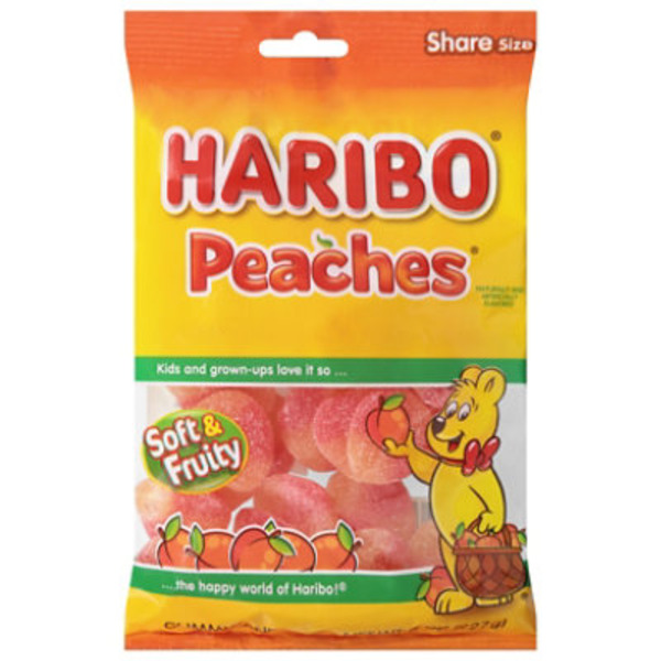 HARIBO Soft & Fruity Peaches Gummi Candy Share Size