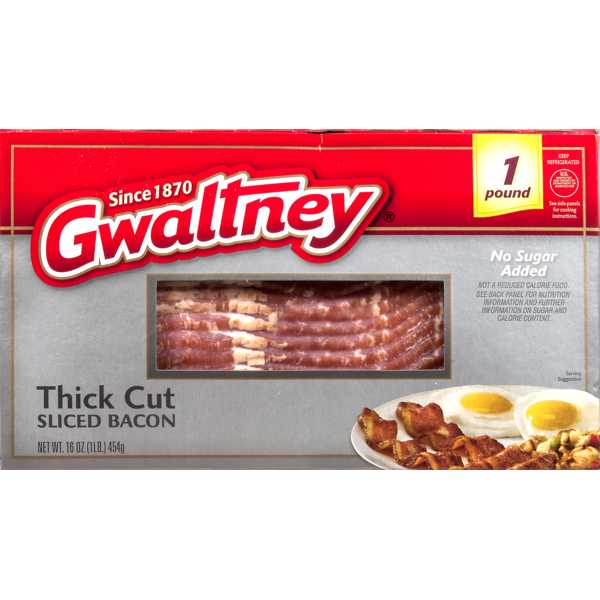 Gwaltney Sliced Bacon Thick Cut (16 oz) Instacart