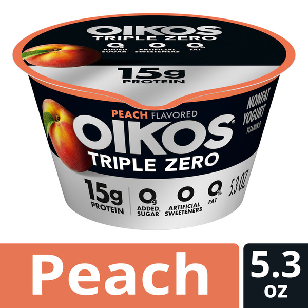 Oikos Triple Zero Peach Greek Yogurt Same-Day Delivery or Pickup