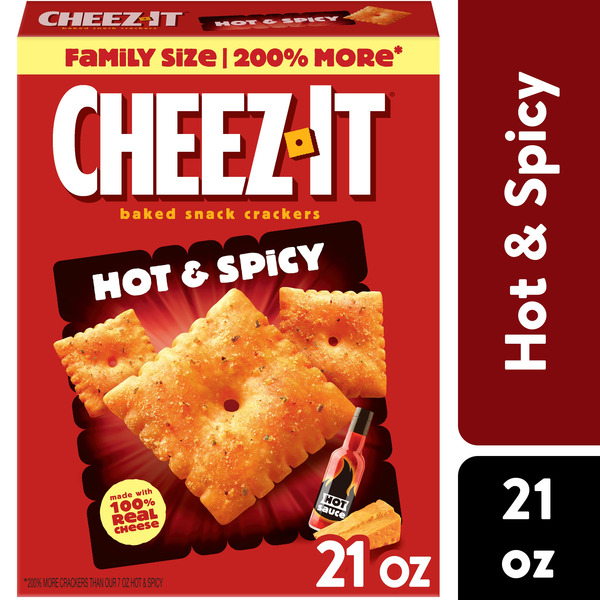Cheez-It Hot and Spicy Baked Snack Crackers, Lunch Snacks, Family