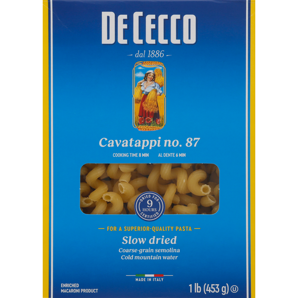 De Cecco Cavatappi, No. 87, Slow Dried