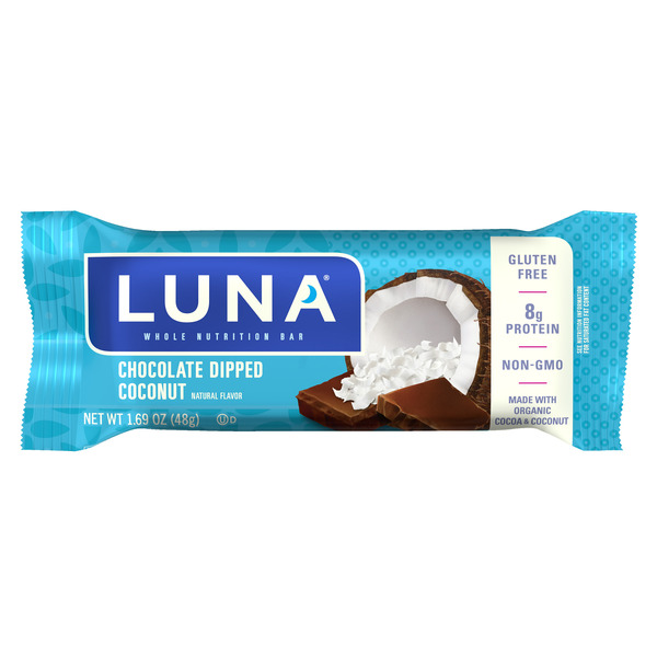 Luna Chocolate Dipped Coconut Flavor Gluten Free Snack Bar