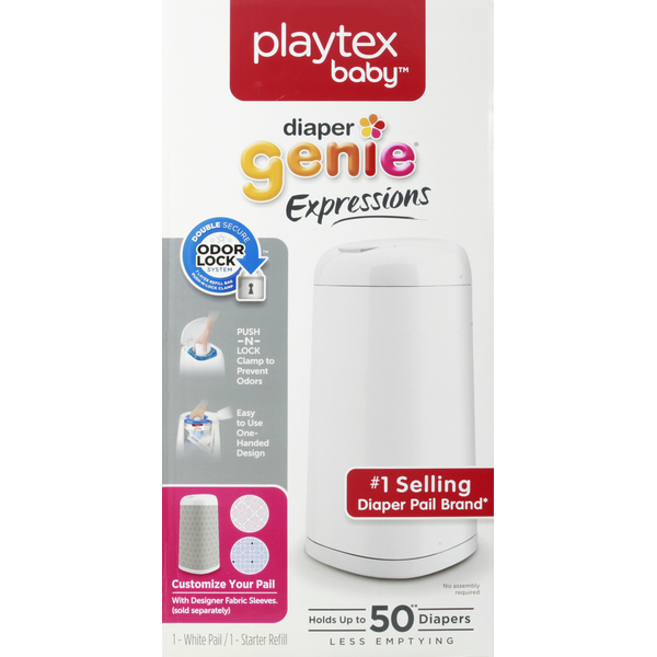 Playtex Diaper Genie, White Pail & Starter Refill, Expressions (1 each