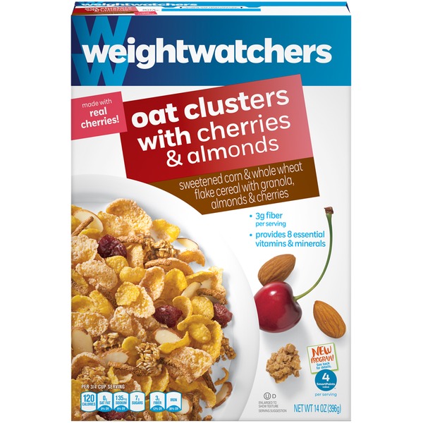 weight watchers oat clusters with cherries almonds cereal 14 oz weight watchers oat clusters with cherries almonds cereal