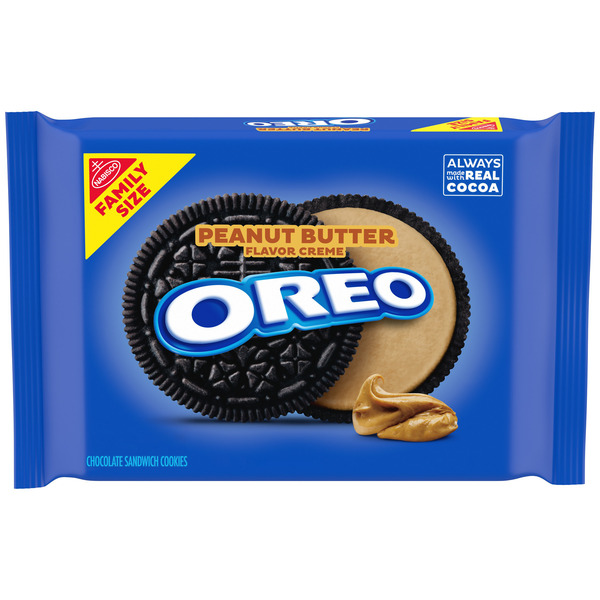 Oreo Peanut Butter Creme Chocolate Sandwich Cookies, Family Size 17 oz