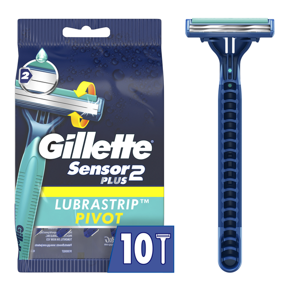 Gillette Men's Sensor2 Plus Pivoting Head Disposable Razors Same