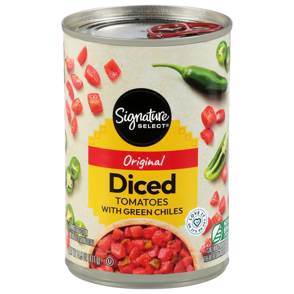 Signature SELECT Tomatoes, Petite Diced, with Green Chilies