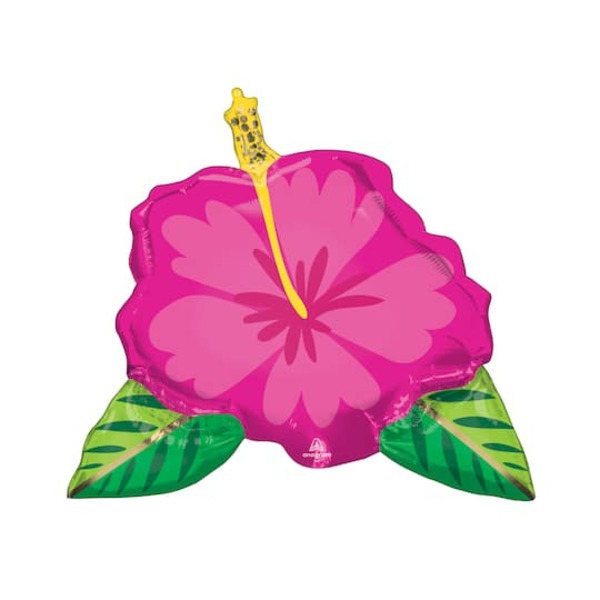 Mayflower INFLATED SuperShape 27" Tropical Hibiscus Foil Balloon