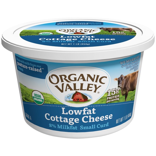Organic Valley Lowfat Small Curd 2 Milkfat Cottage Cheese 16 Oz