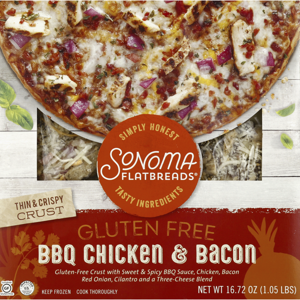 Sonoma Flatbreads Flatbread, Thin &amp; Crispy Crust, BBQ Chicken &amp; Bacon ...