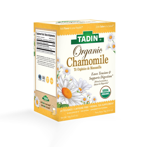 Tadin Organic Chamomile Tea, Caffeine Free Herbal Tea