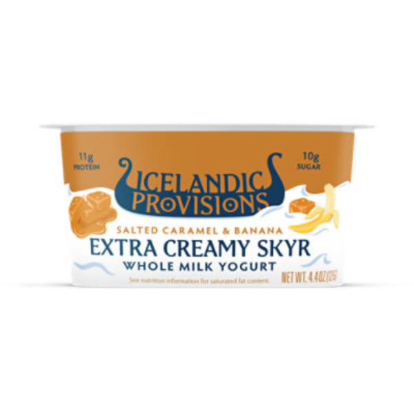 Icelandic Provisions Extra Creamy Skyr Whole Milk Salted Caramel & Banana Yogurt