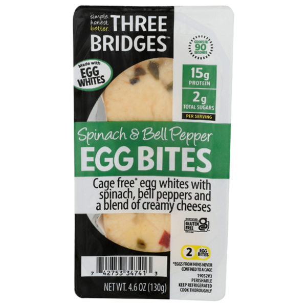 Three Bridges Cage Free Spinach & Bell Pepper Egg Bites