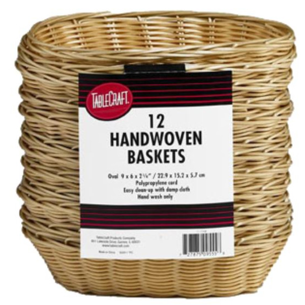 Oval Woven Baskets, 9" - 12 ct