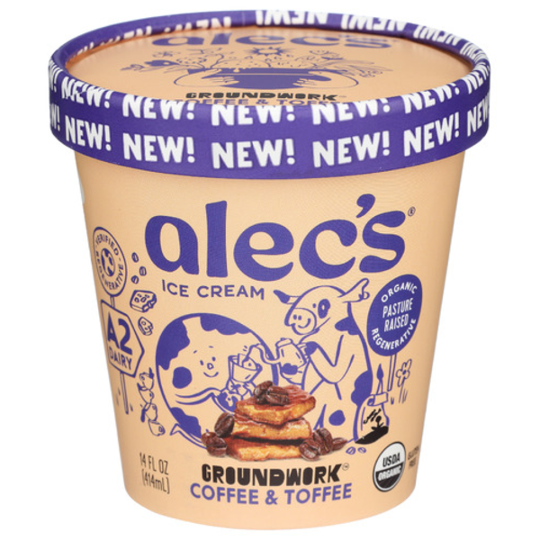 Alec's Ice Cream Groundwork Coffee and Toffee, A2 Organic Dairy
