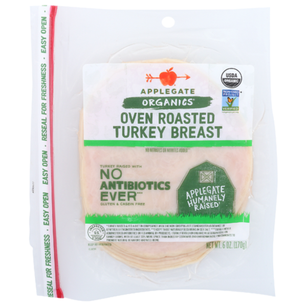 Applegate Organic Oven Roasted Turkey Breast, Sliced
