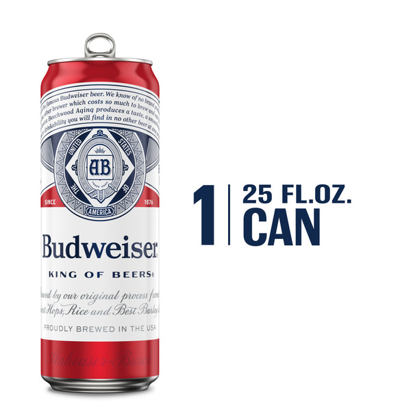 year beer Budweiser Lager Beer - 25 Fluid Ounce - 1 Count - Super 1 Foods