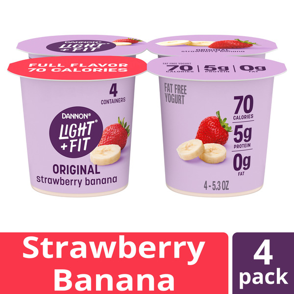 Dannon Light + Fit Original Strawberry Banana Fat Free Yogurt Same