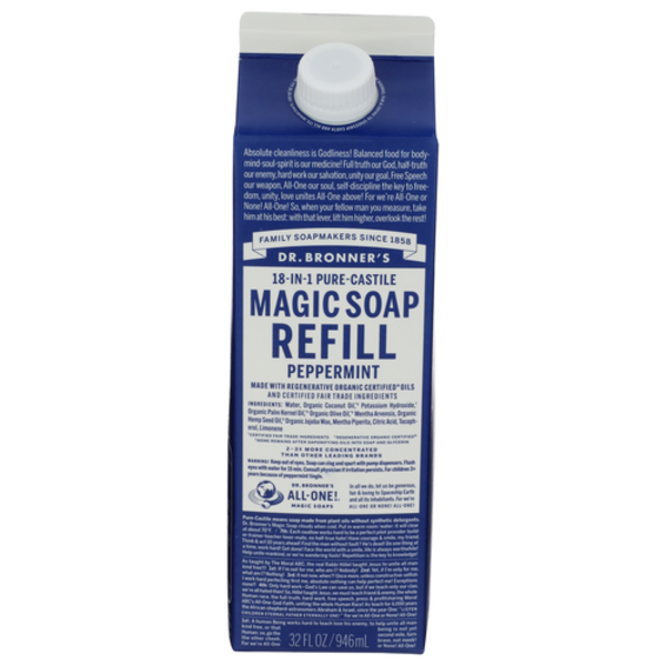 Dr. Bronner's 18-in-1 Hemp Peppermint Pure-Castile Soap Refill