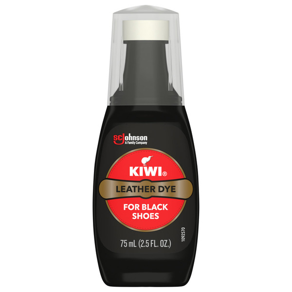 kiwi カラーリング剤 KIWI Leather Dye For Black Shoes, 1 Bottle with Sponge Applicator