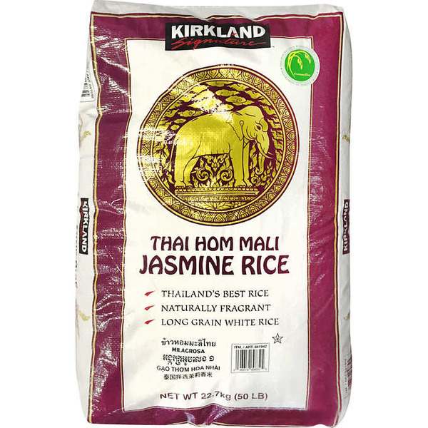 Kirkland Signature Thai Hom Mali Jasmine Rice, 50 lbs Same-Day
