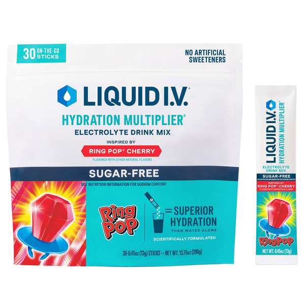 Liquid I.V. Hydration Multiplier, 30 Individual Serving Stick Packs in Resealable Pouch, Sugar