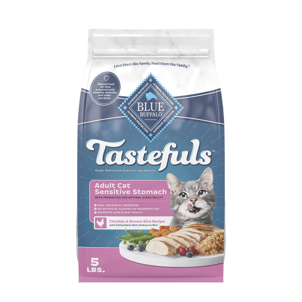 BLUE Wilderness Tastefuls Adult Cat Sensitive Stomach Chicken & Brown Rice Recipe Cat Food