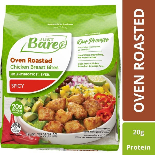 Just Bare Fully Cooked Roasted Spicy Boneless Skinless Chicken Breast Bites