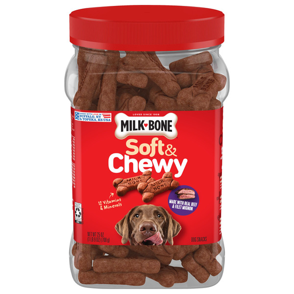 Milk-Bone Soft and Chewy Dog Treats, Beef & Filet Mignon Recipe With Chuck Roast