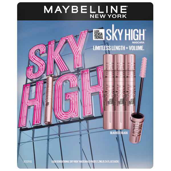 Maybelline Lash Sensational Sky High Lengthening Mascara 0.24 fl oz, 3-pack