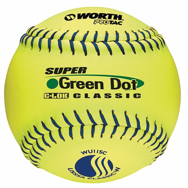 Worth USSSA Super Green Dot Slow Pitch Softball - 11"