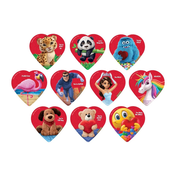 The 99 Valentine Comic Hearts with Chocolate Same-Day Delivery