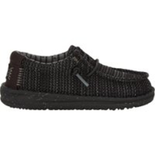 Hey Dude Toddler Wally Stretch Sox Shoe, Size 7K, Medium - Black/Black