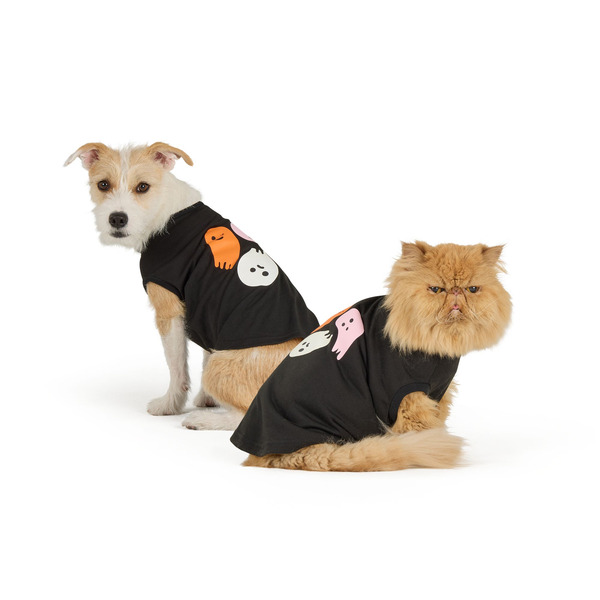 Thrills & Chills Pet Ghost Tee, Small - Black