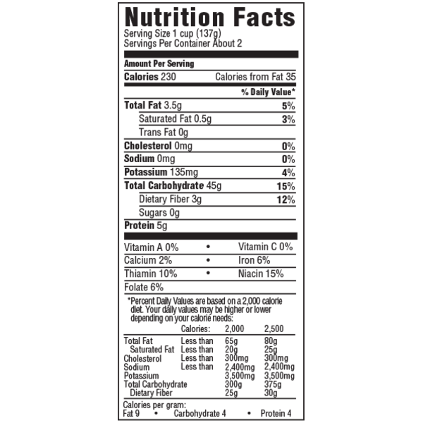 34 Basmati Rice Nutrition Label Label Design Ideas 2020