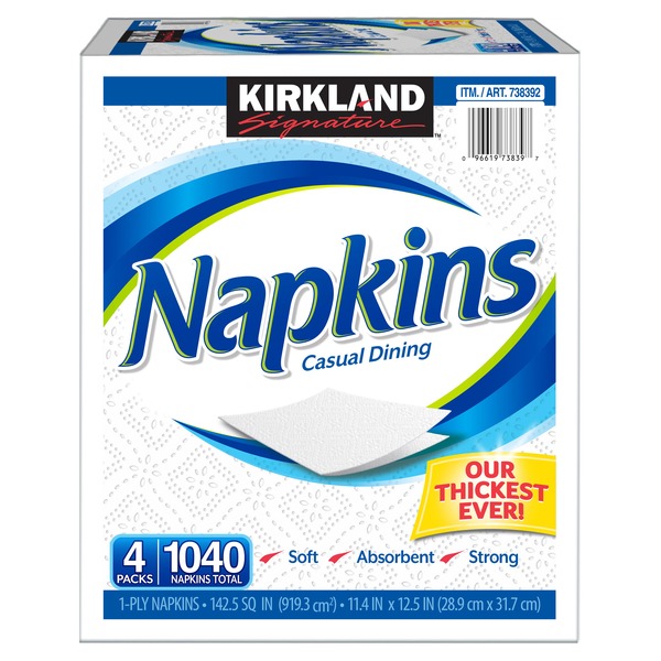 Costco Kirkland Signature Casual Dining Napkins, 4 x 260 ct SameDay