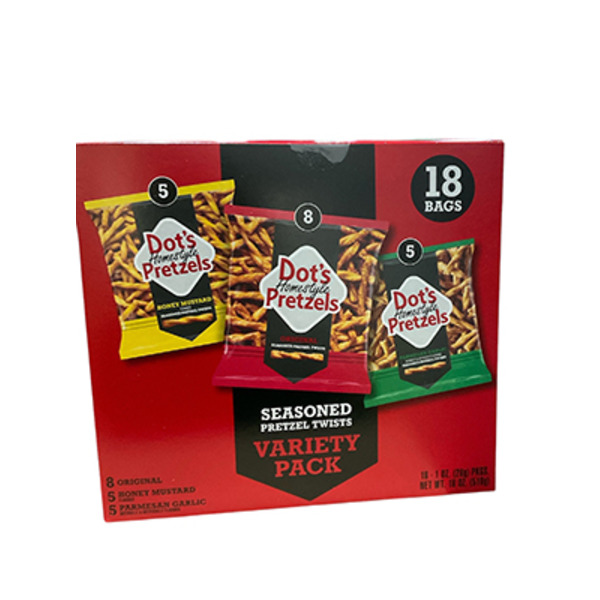 Dot's Homestyle Pretzels Seasoned Honey Mustard/Original/Parmesan Garlic Pretzel Twist Variety Pack