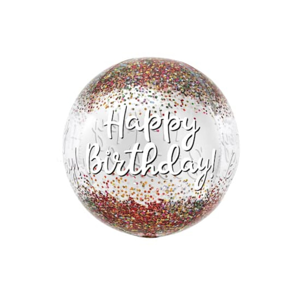 Amscan INFLATED Orbz 16" Happy Birthday Sequins Foil Balloon