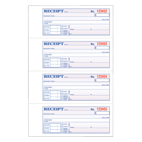 Adams 11" x 8" 3-Part Carbonless Receipt Book
