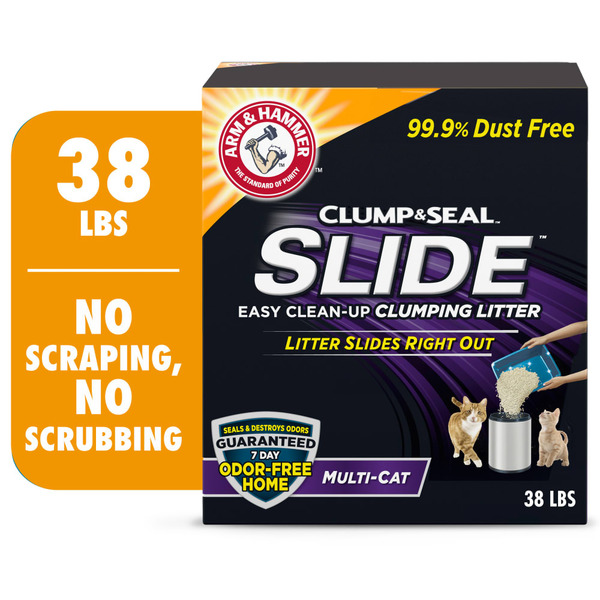 Arm & Hammer Clump & Seal Slide Multi-Cat Easy Clean-Up Clumping Litter