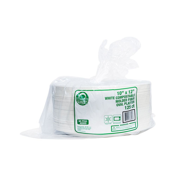 Sunset- 10x12 PFAS White Plate 125 CT