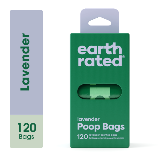Earth Rated Dog Poop Bags, Lavender Scented, 100% Leak Proof