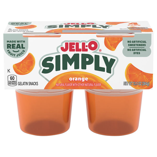 Jell-O Simply Orange Gelatin Snack Cups Same-Day Delivery or